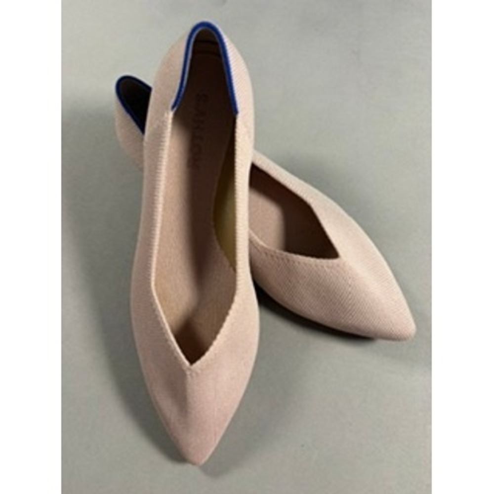 Rothy's The Point Ballet Flats Light Pink Blush Pointed Toe Knit Shoes Size 8.5 - Picture 2 of 9